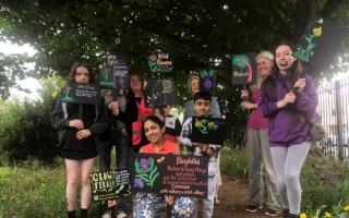 Shruti Bhoyar with a group of volunteers at the community garden